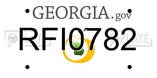 RFI0782 Georgia License Plate