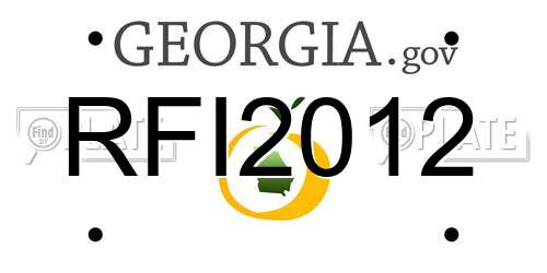RFI2012 Georgia License Plate