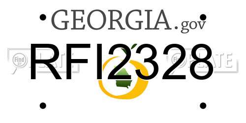 RFI2328 Georgia License Plate