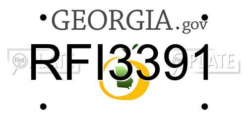 RFI3391 Georgia License Plate