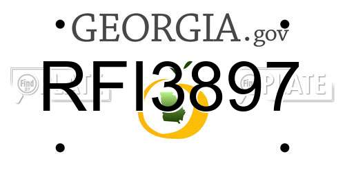 RFI3897 Georgia License Plate