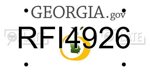RFI4926 Georgia License Plate