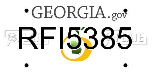 RFI5385 Georgia License Plate