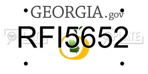 RFI5652 Georgia License Plate