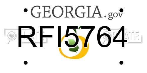 RFI5764 Georgia License Plate