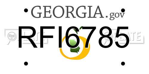 RFI6785 Georgia License Plate