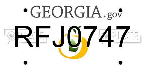RFJ0747 Georgia License Plate
