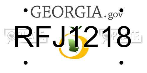 RFJ1218 Georgia License Plate
