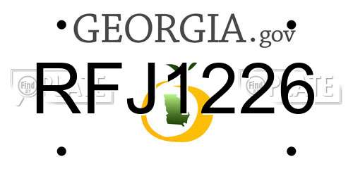 RFJ1226 Georgia License Plate