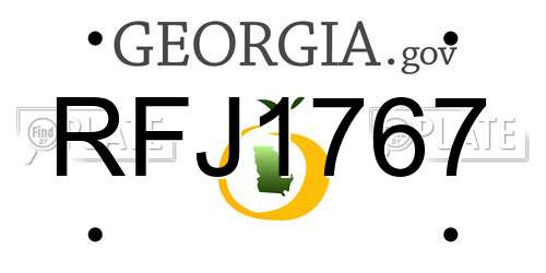 RFJ1767 Georgia License Plate