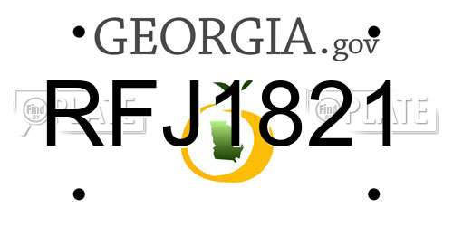 RFJ1821 Georgia License Plate