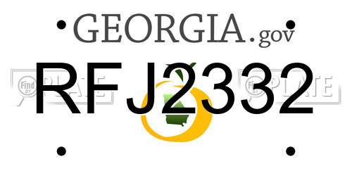 RFJ2332 Georgia License Plate