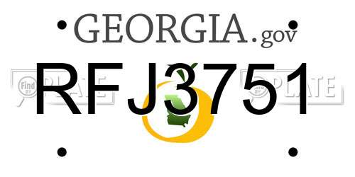 RFJ3751 Georgia License Plate