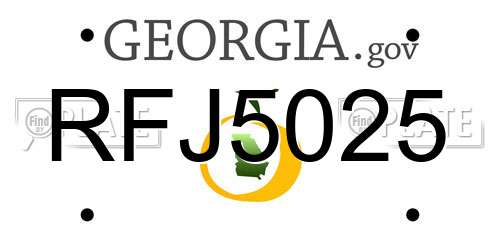RFJ5025 Georgia License Plate