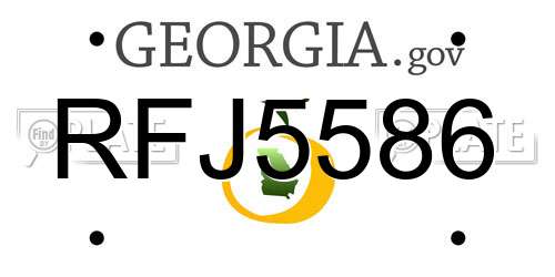RFJ5586 Georgia License Plate