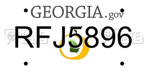 RFJ5896 Georgia License Plate