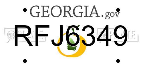 RFJ6349 Georgia License Plate