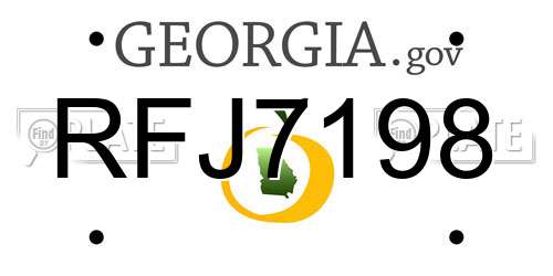 RFJ7198 Georgia License Plate