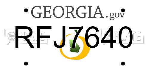 RFJ7640 Georgia License Plate