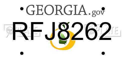 RFJ8262 Georgia License Plate
