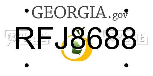 RFJ8688 Georgia License Plate