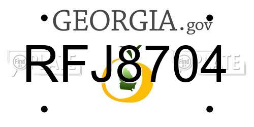 RFJ8704 Georgia License Plate
