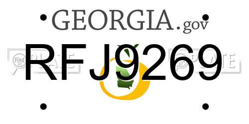 RFJ9269 Georgia License Plate