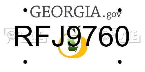 RFJ9760 Georgia License Plate