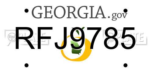 RFJ9785 Georgia License Plate