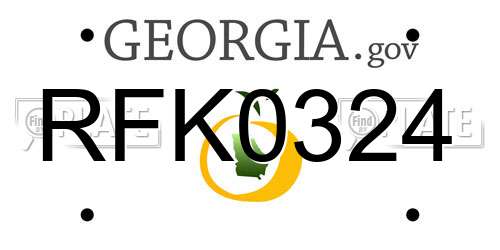 RFK0324 Georgia License Plate