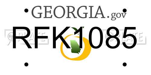 RFK1085 Georgia License Plate