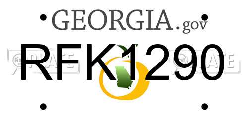 RFK1290 Georgia License Plate