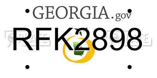 RFK2898 Georgia License Plate