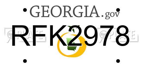 RFK2978 Georgia License Plate