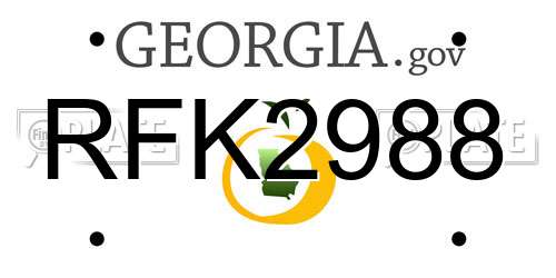 RFK2988 Georgia License Plate