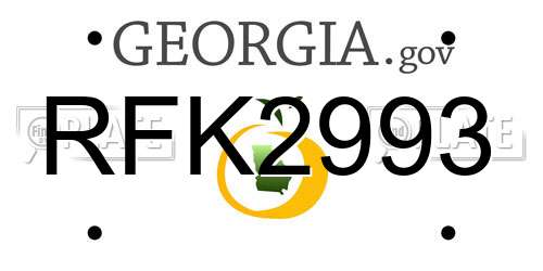RFK2993 Georgia License Plate