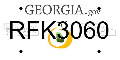 RFK3060 Georgia License Plate