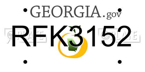 RFK3152 Georgia License Plate