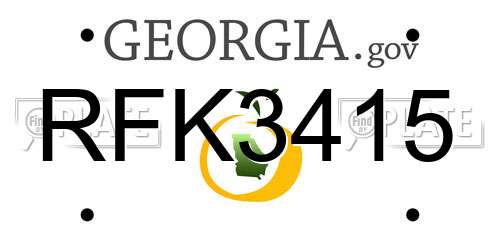 RFK3415 Georgia License Plate