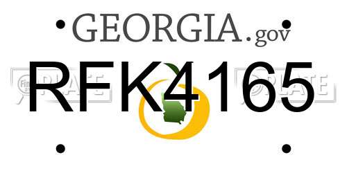 RFK4165 Georgia License Plate