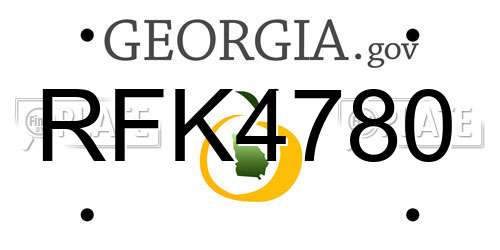 RFK4780 Georgia License Plate