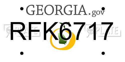 RFK6717 Georgia License Plate