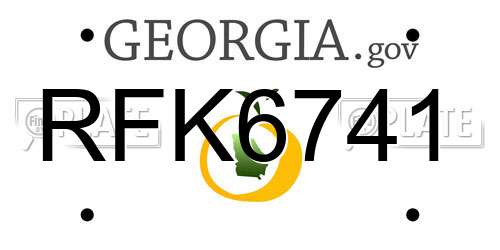 RFK6741 Georgia License Plate