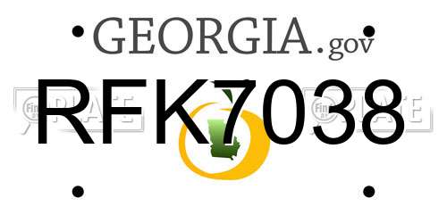 RFK7038 Georgia License Plate