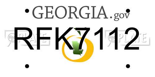 RFK7112 Georgia License Plate