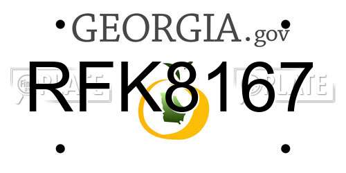 RFK8167 Georgia License Plate