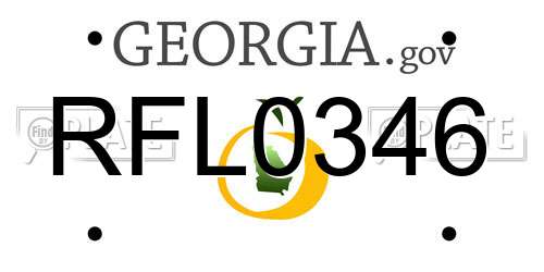 RFL0346 Georgia License Plate