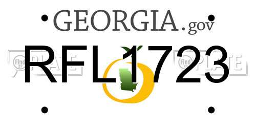 RFL1723 Georgia License Plate