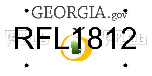 RFL1812 Georgia License Plate