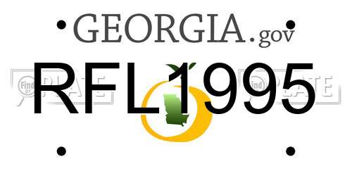 RFL1995 Georgia License Plate